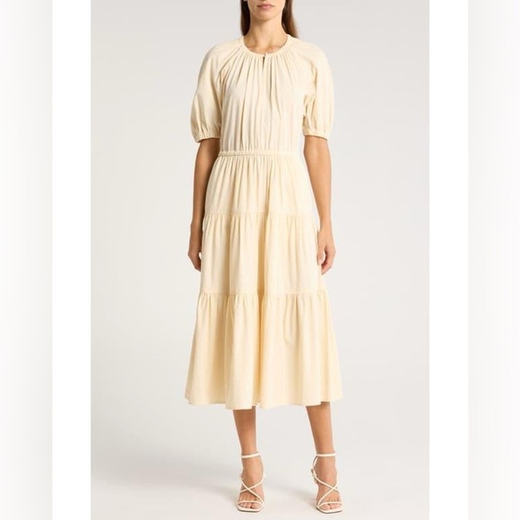 NWT A.L.C Maxi Mischa Cotton Dress in Natural - Size 6 - Picture 1 of 11